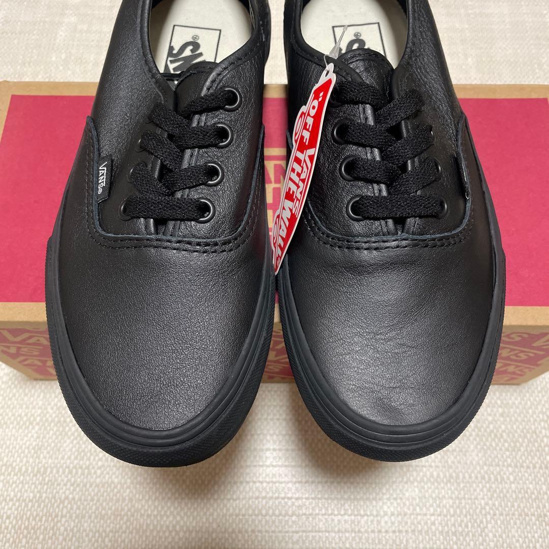 [新品]24cm VANS バンズ authentic leather ブラック