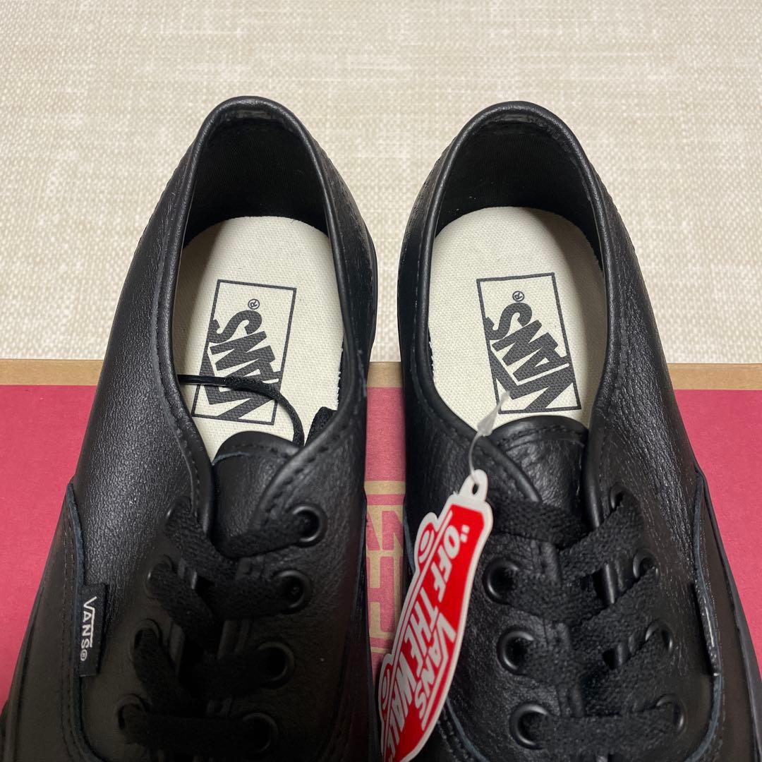 [新品]24cm VANS バンズ authentic leather ブラック