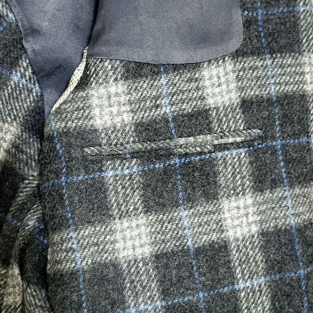 ★極美品 ボリオリ 秋冬極厚起毛ツイード ダークグレー テーラードジャケット