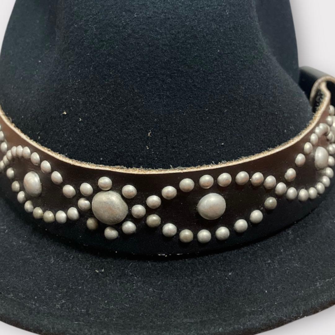 ニューヨークハット × HTC ウールハット レザー スタッズ 美品 アメリカ製