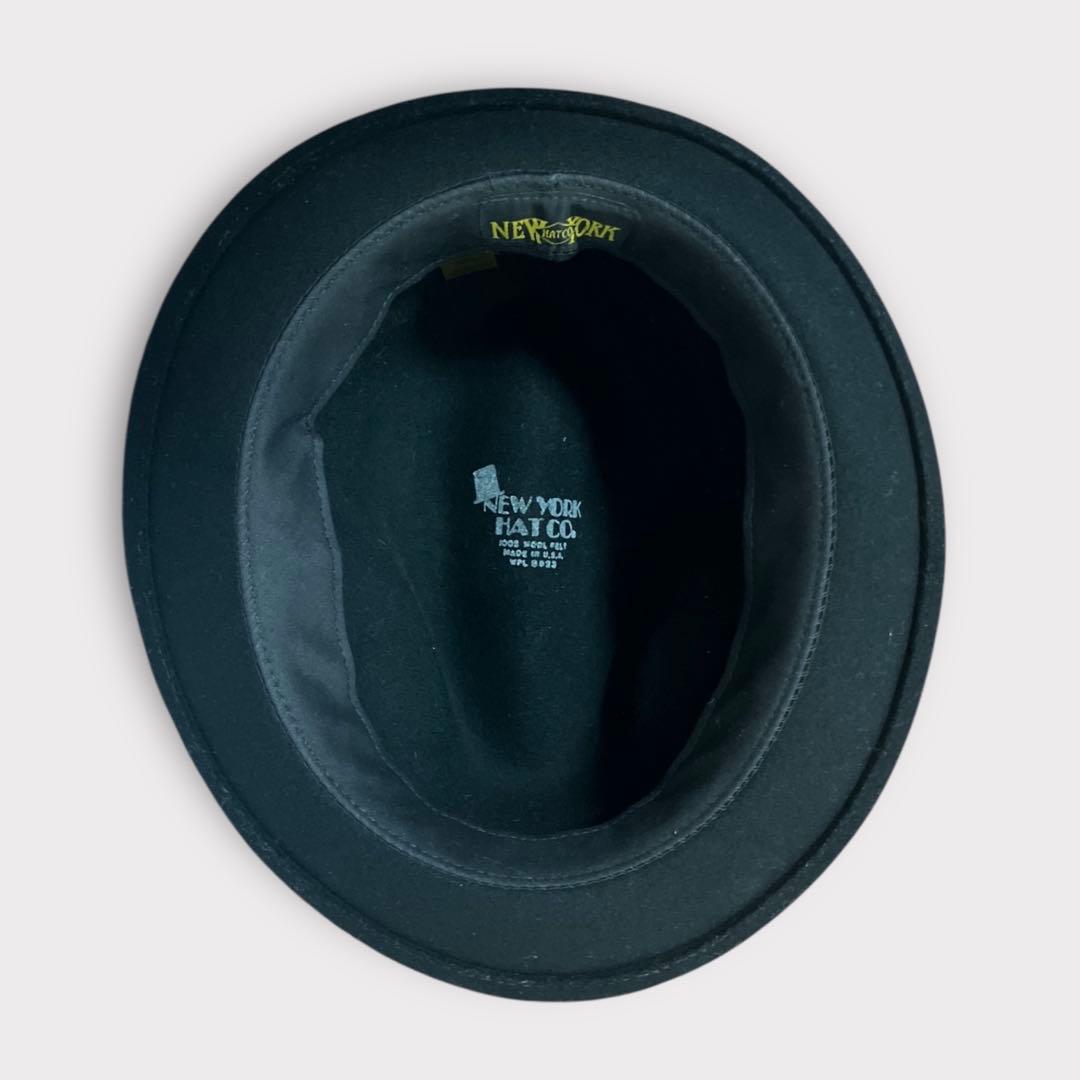 ニューヨークハット × HTC ウールハット レザー スタッズ 美品 アメリカ製