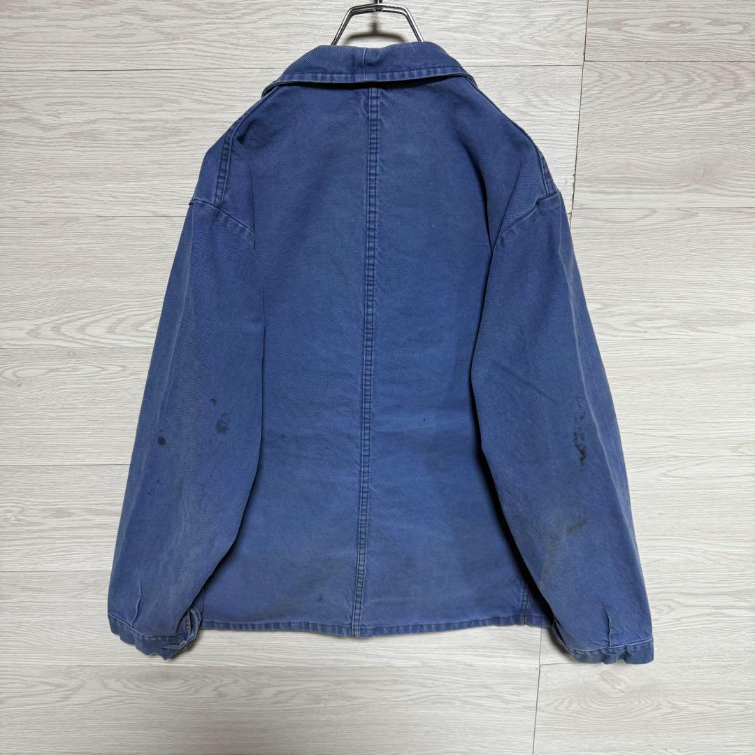 40s〜50s フレンチワークジャケット 良フェード モールスキン 木ボタン