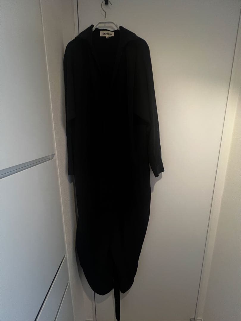 値下げ！エンフォルド⭐︎ウエストリボン付きオールインワン38ネイビー