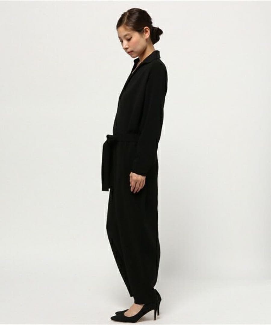 値下げ！エンフォルド⭐︎ウエストリボン付きオールインワン38ネイビー