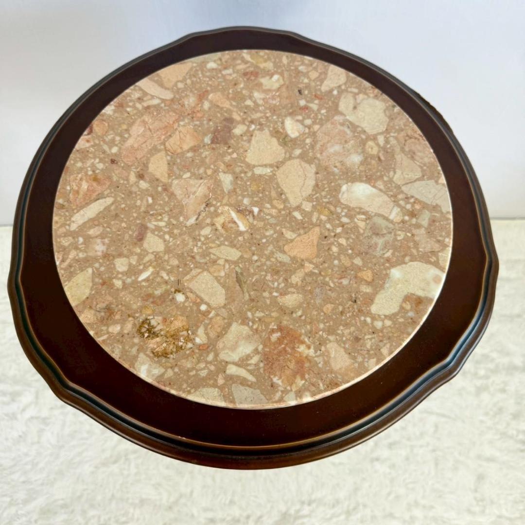 【美品】大理石調　サイドテーブル コンソールテーブル 猫足花台　イタリア製