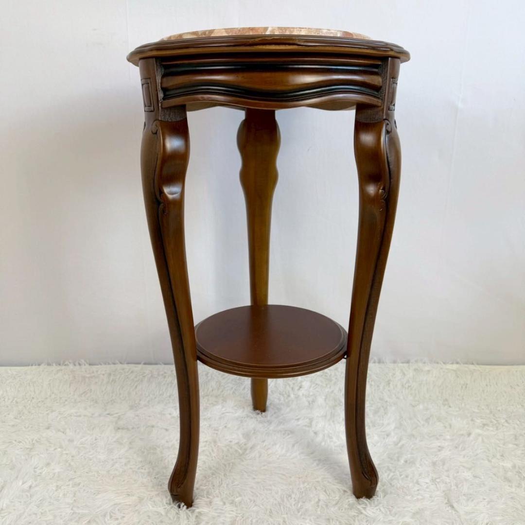 【美品】大理石調　サイドテーブル コンソールテーブル 猫足花台　イタリア製