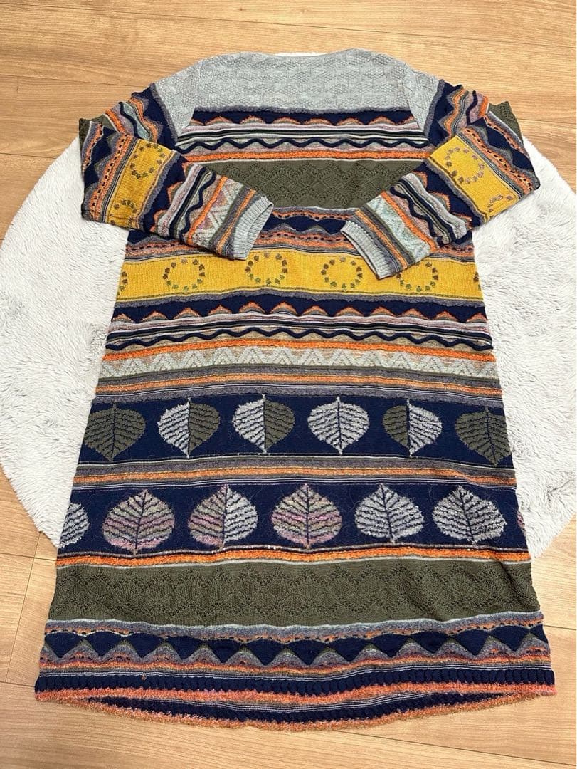 M.&KYOKO エムアンドキョウコ ニットワンピース 総柄