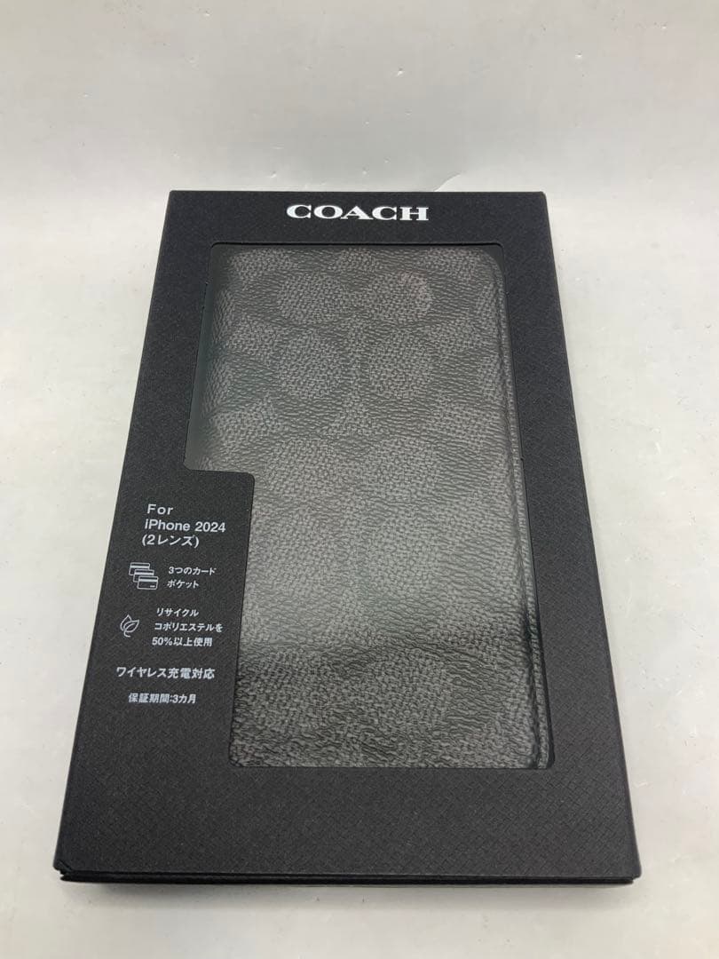 【新品】Coach - iPhone 16 - シグネイチャー柄 ブラック