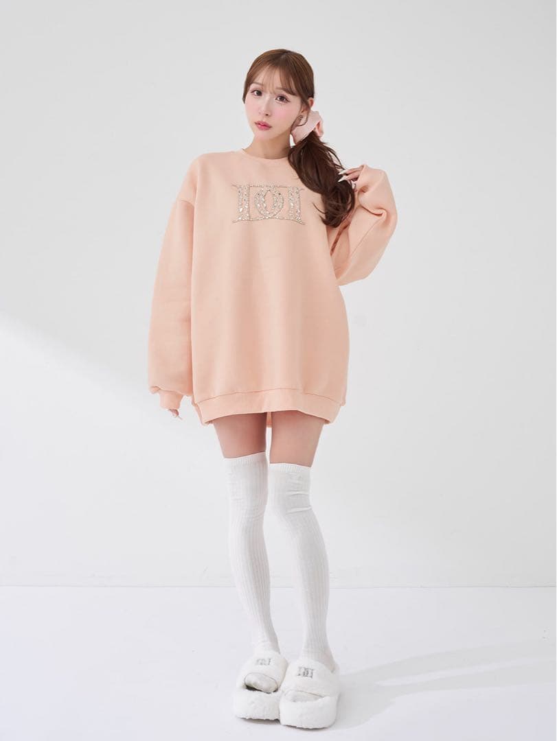 Darich(ダーリッチ)　DDロゴビジュースウェットプルオーバー　PNK