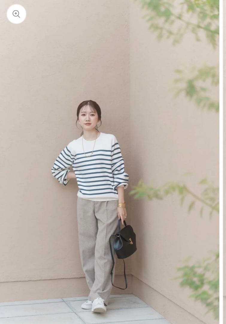 メゾンエシェル　MEエンブロイダリーニットプルオーバー　ボーダー