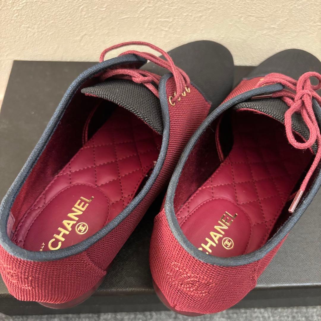 CHANEL 靴 メッシュ レースアップシューズ (23.5cm)
