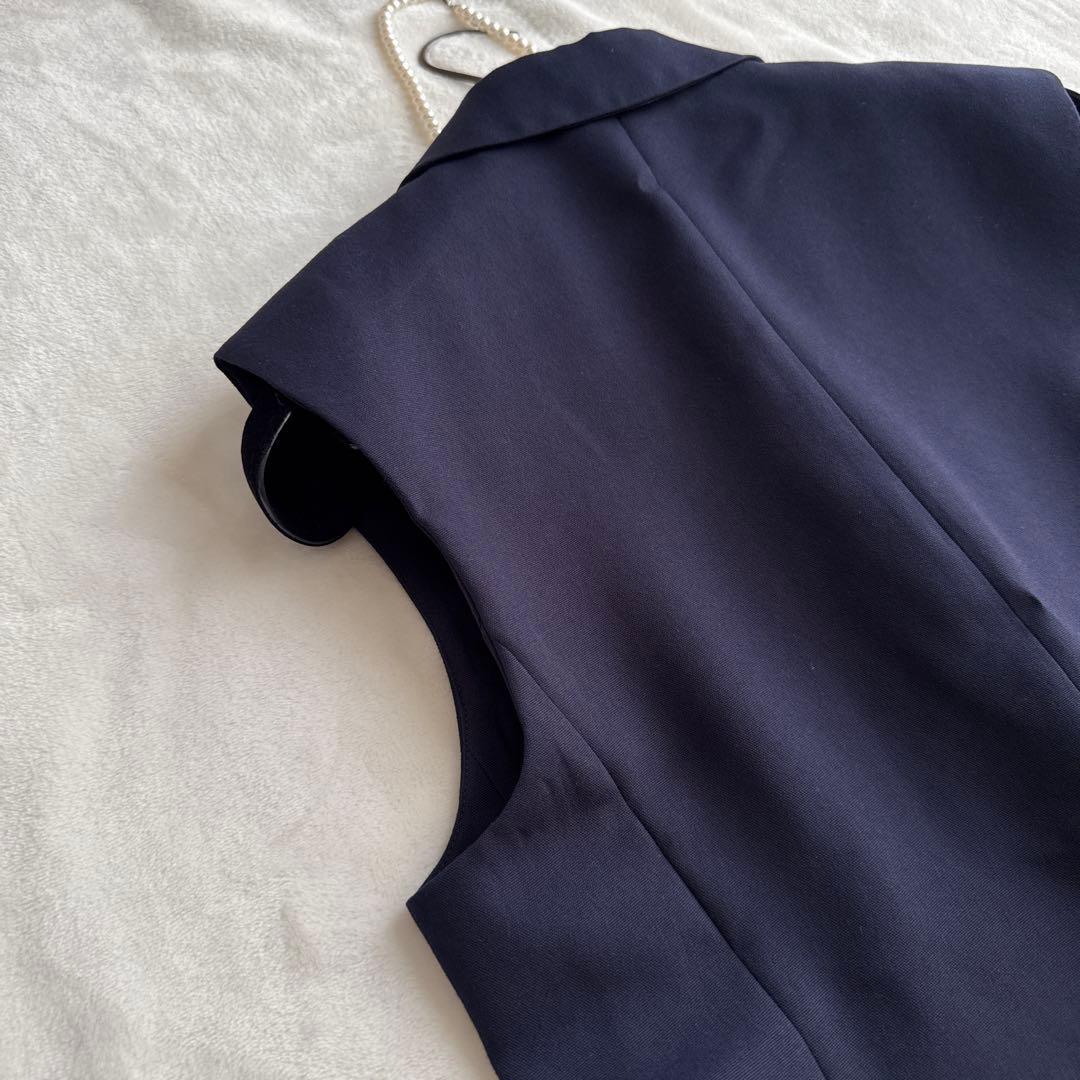 Mina様　アルアバイル ダブルオックスミドルジレ テーラード ベスト ネイビー