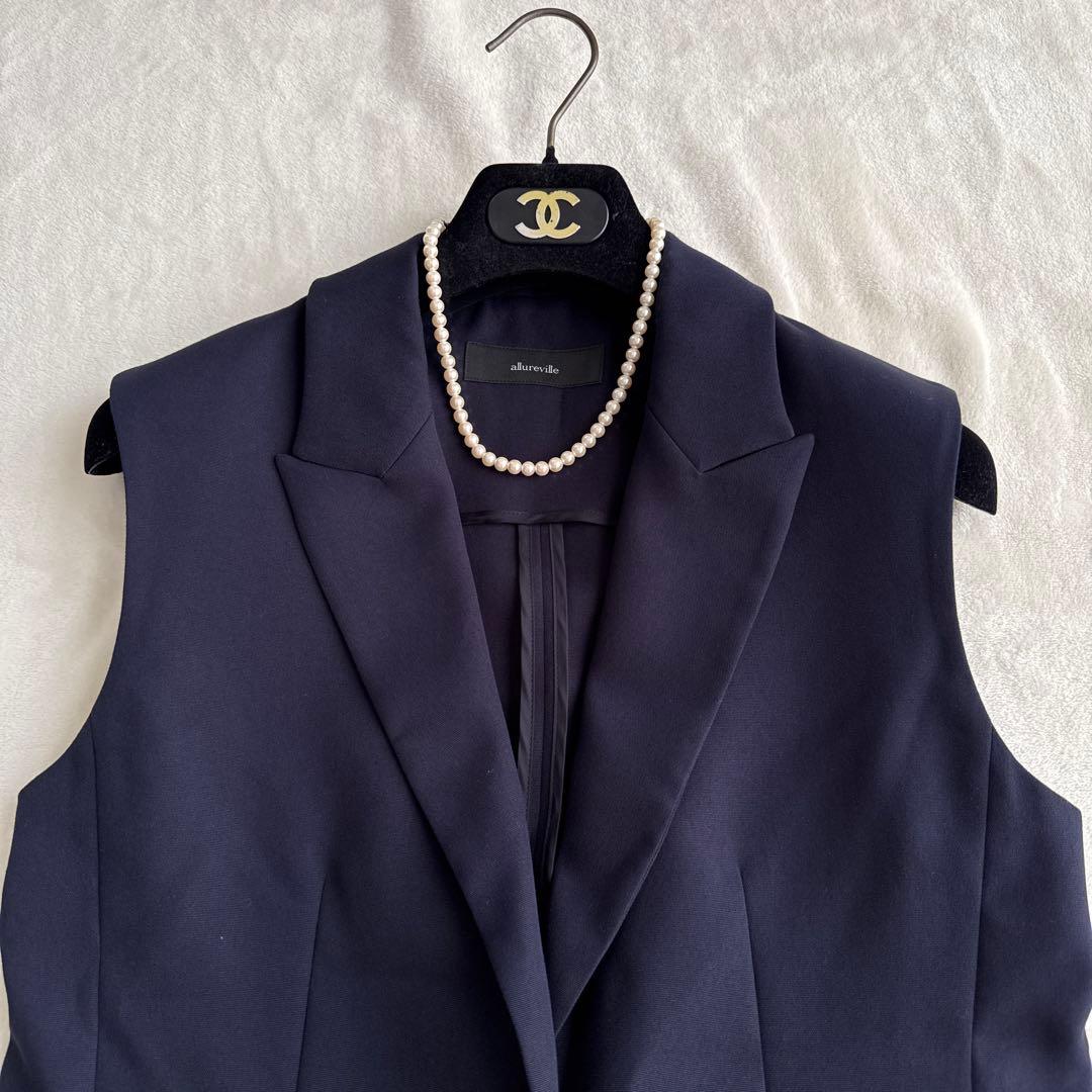 Mina様　アルアバイル ダブルオックスミドルジレ テーラード ベスト ネイビー