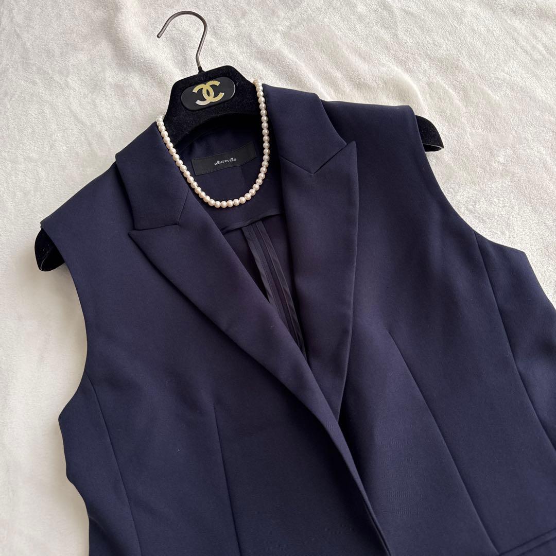 Mina様　アルアバイル ダブルオックスミドルジレ テーラード ベスト ネイビー