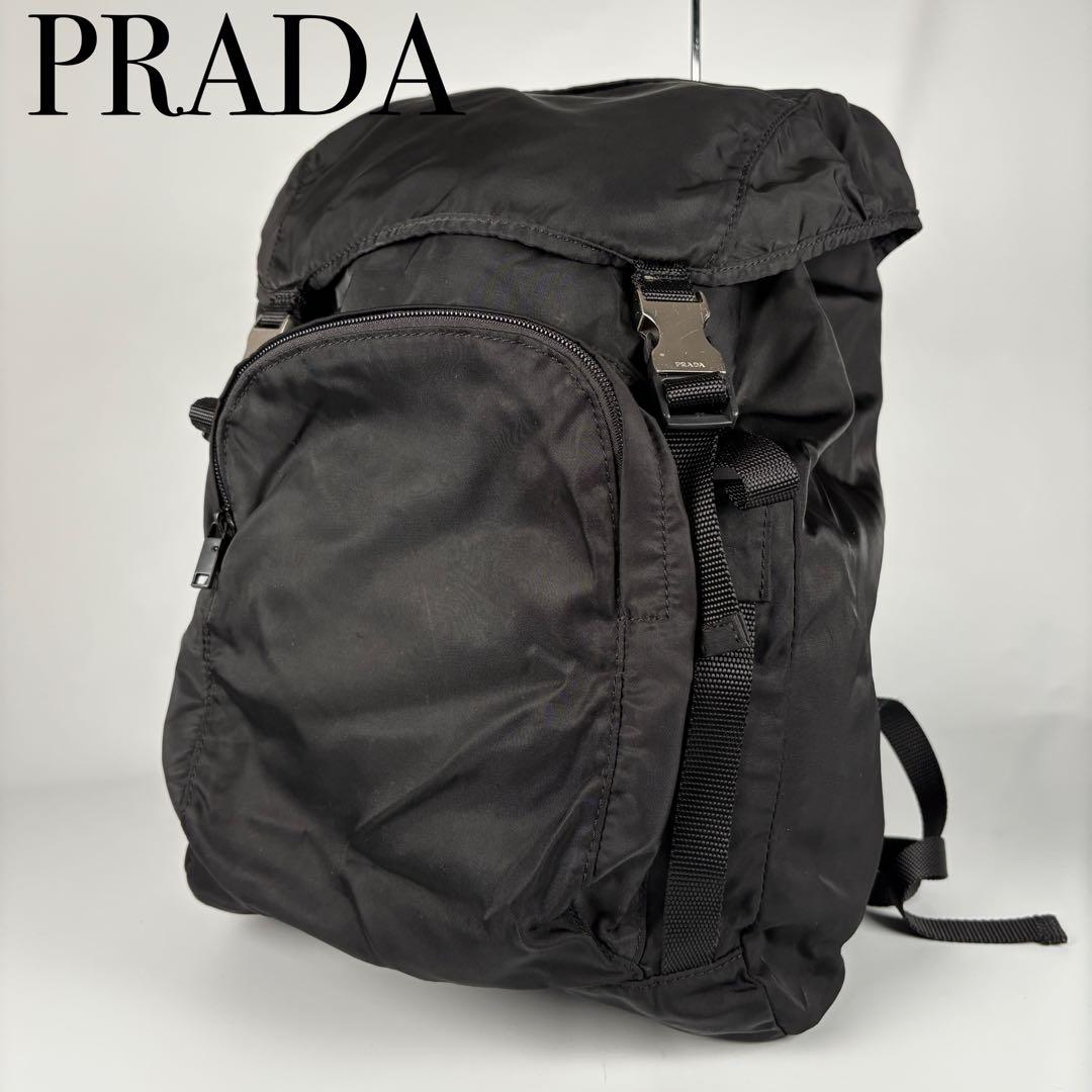 PRADA プラダ V135 三角ロゴ　リュック バックパック 黒　大容量