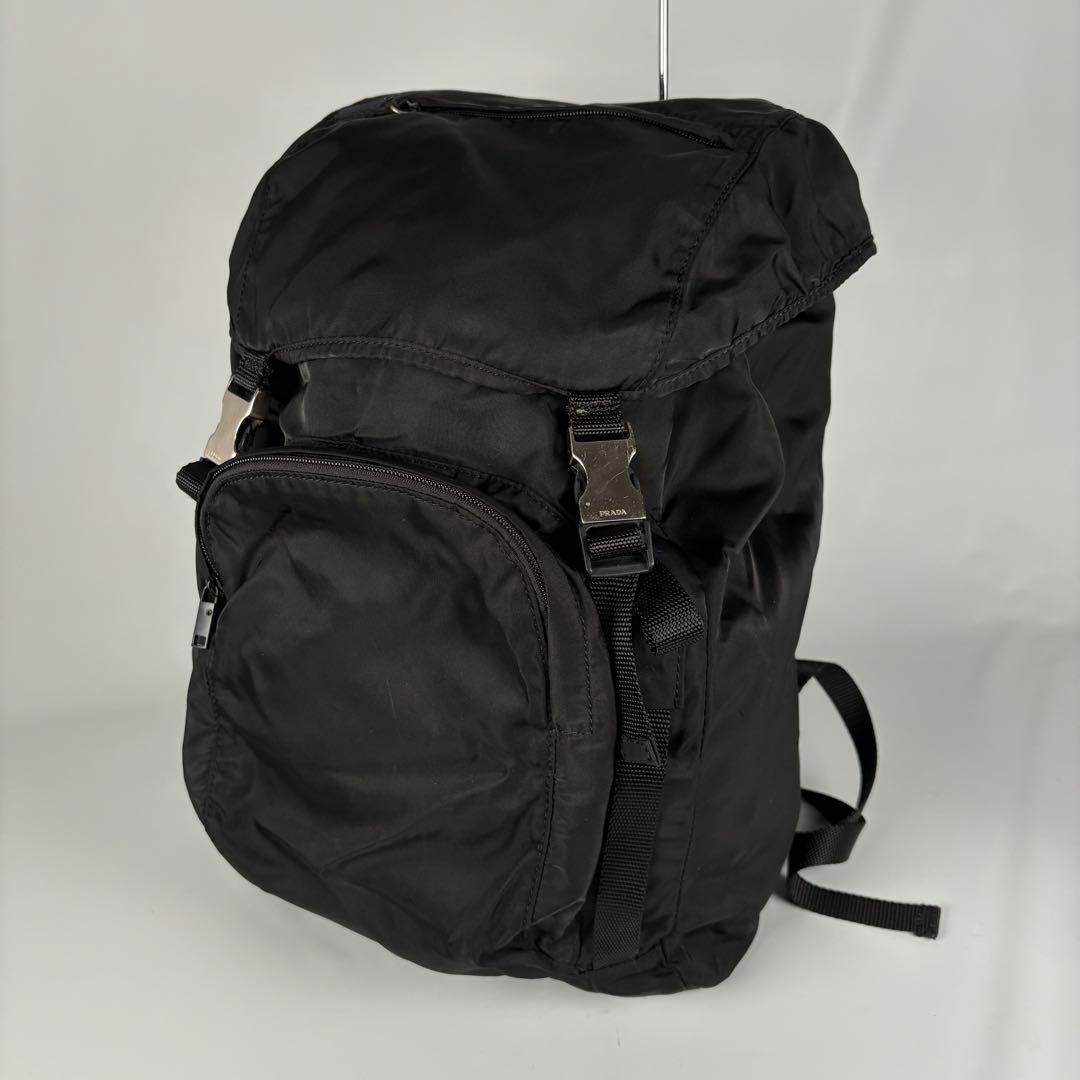 PRADA プラダ V135 三角ロゴ　リュック バックパック 黒　大容量