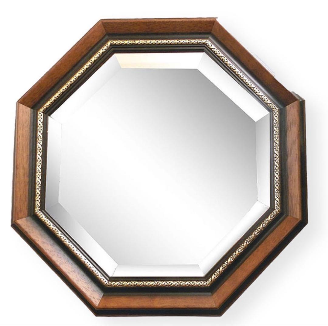 ぴ*お様 鏡 壁掛け イタリア製 八角ミラー