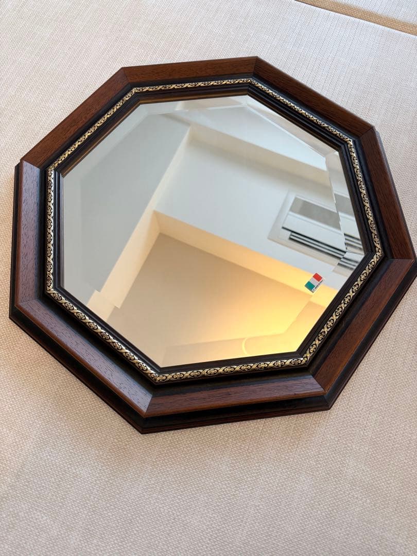 ぴ*お様 鏡 壁掛け イタリア製 八角ミラー