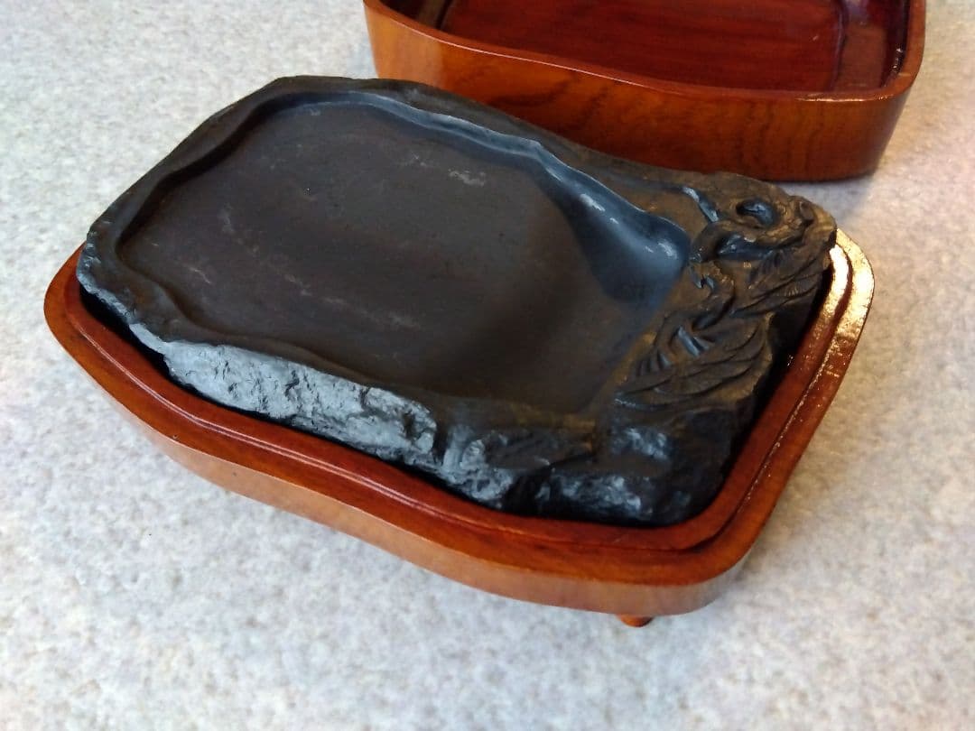 ★時代物★中国★端渓硯★木箱入り★書道★