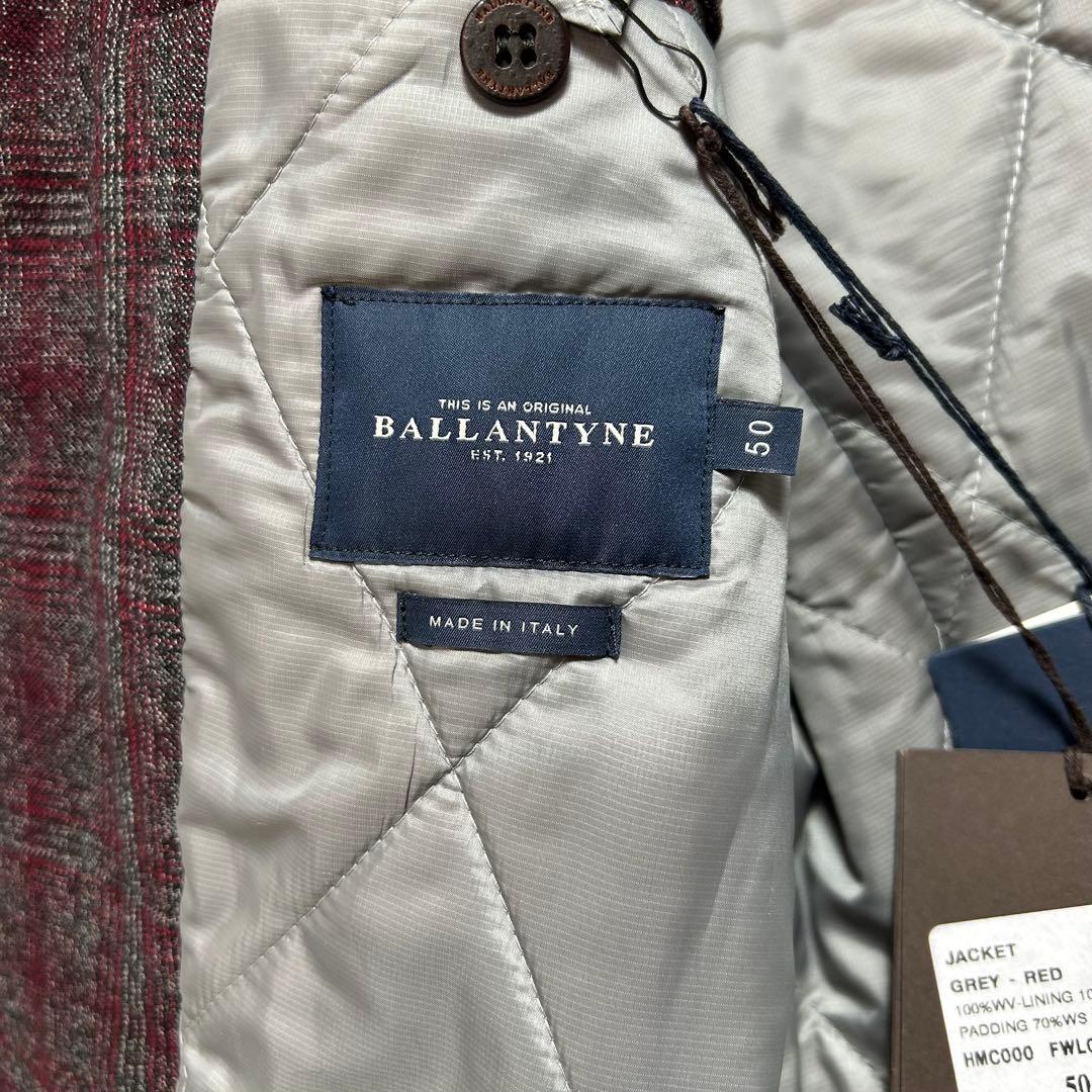BALLANTYNE 最高峰　カシミアジャケット50 ボルドー　チェック