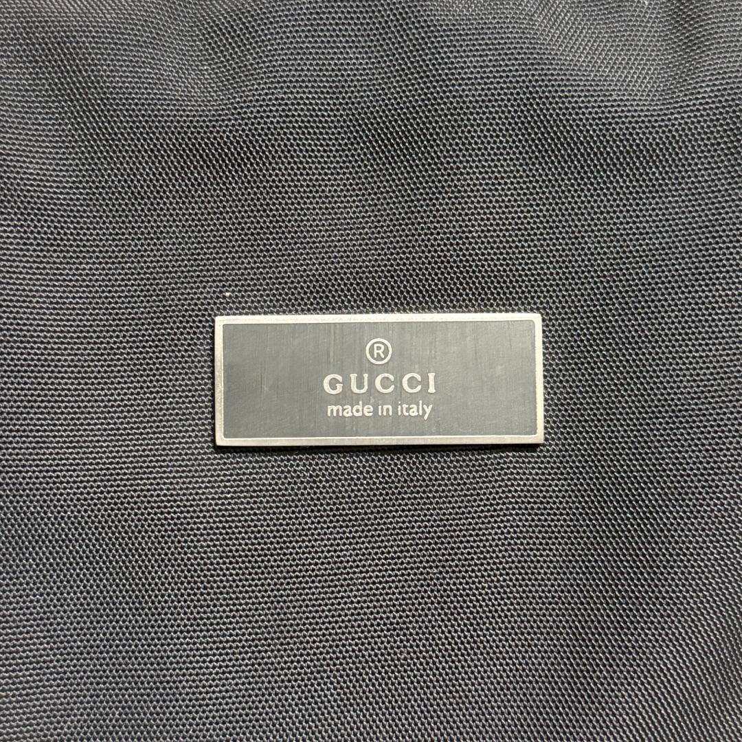 GUCCI グッチ ナイロン レザー 2WAY ボストンバッグ ロゴプレート