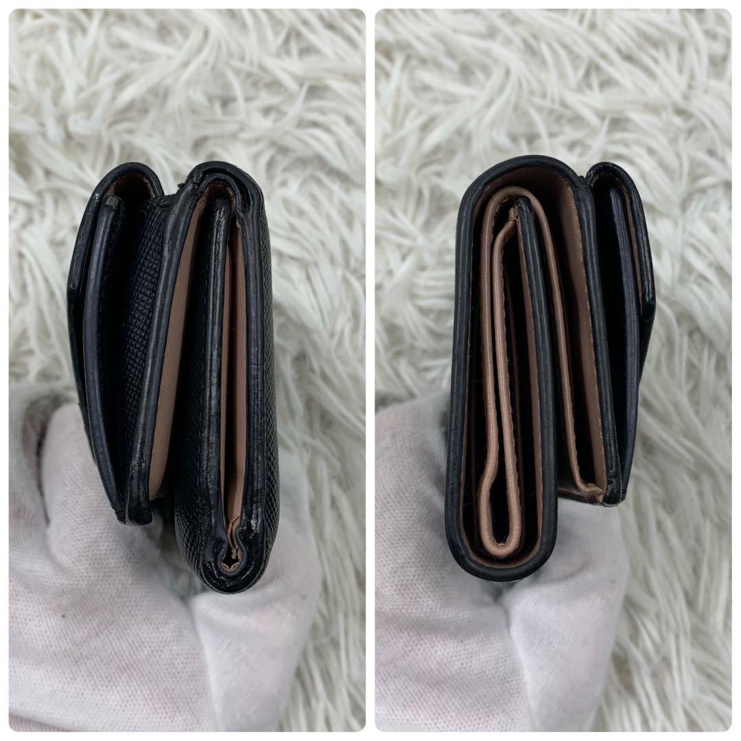 【✨美品✨】プラダ 三つ折り財布 リボン サフィアーノ ブラック