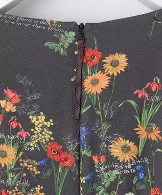 自由区★【洗える】フラワーガーデンプリント ワンピース★44★スレート★1回着用