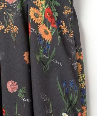 自由区★【洗える】フラワーガーデンプリント ワンピース★44★スレート★1回着用