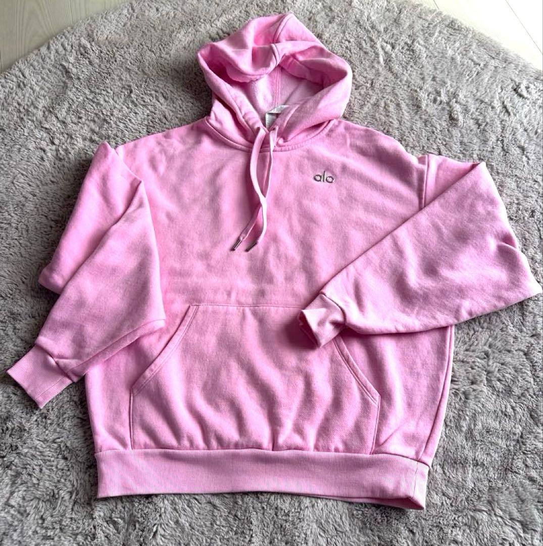 alo ピンク パーカー❣️ALO YOGAフード付き❣️