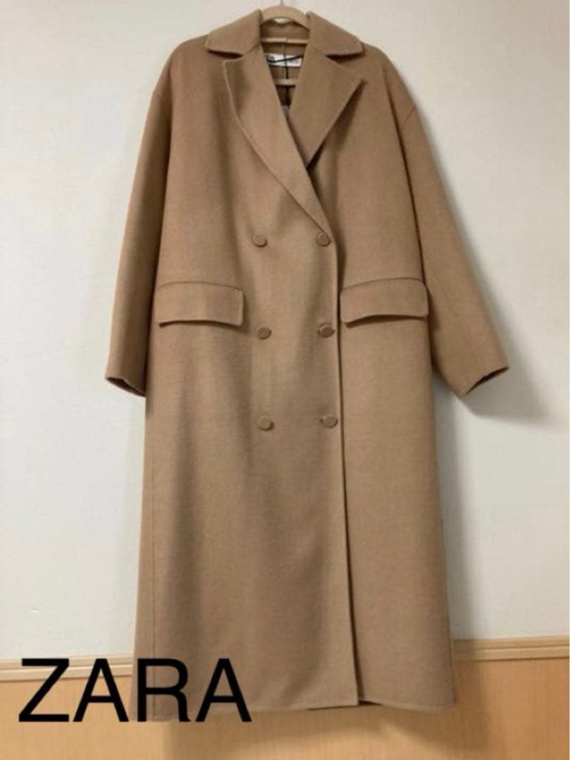 ミィ　　ZARA ベージュ ダブルブレスト ロングコート⭐︎新品