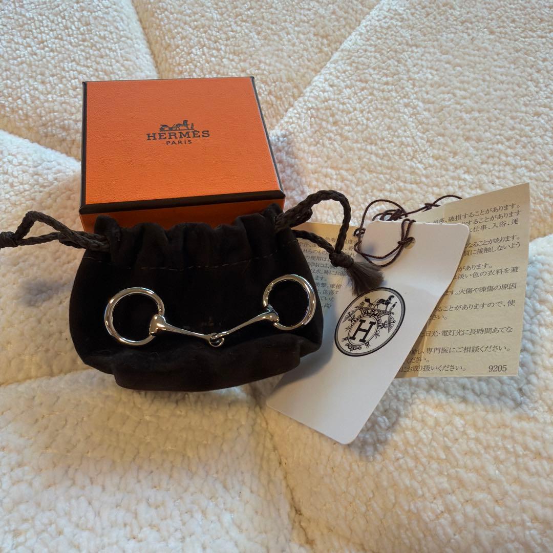 エルメスのモールドゥホースビットスカーフリング（シルバー）