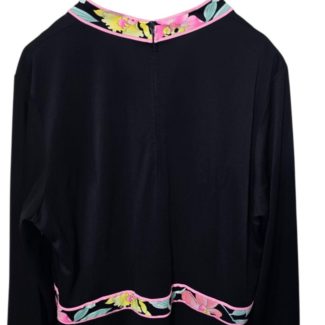 レオナール カンカン素材 フラワー ロングワンピース 42