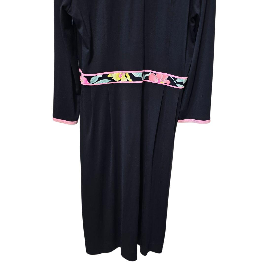 レオナール カンカン素材 フラワー ロングワンピース 42