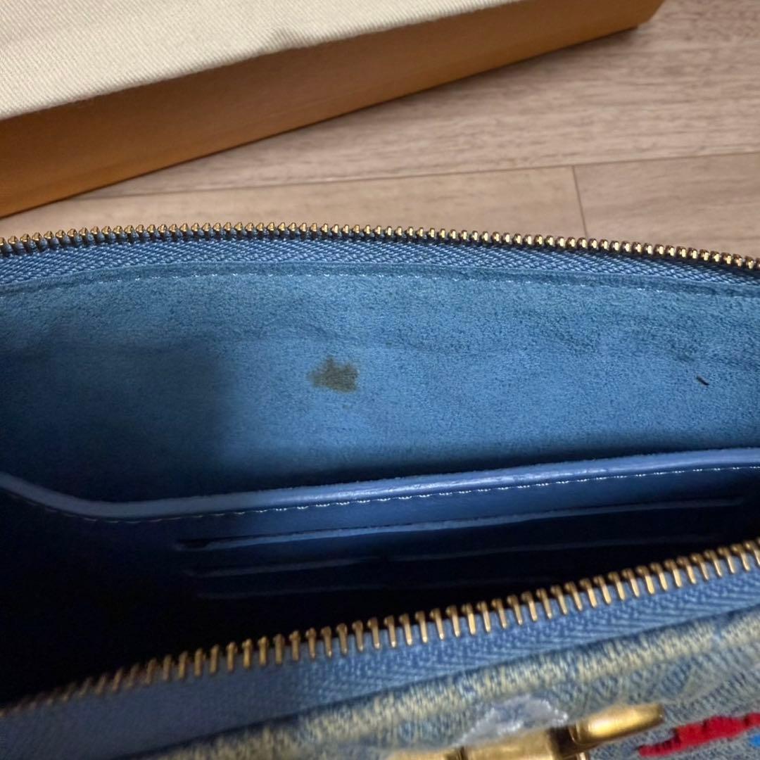 【希少・限定品】ルイヴィトン　クラッチバッグ デニム ライトブルー マルチカラー