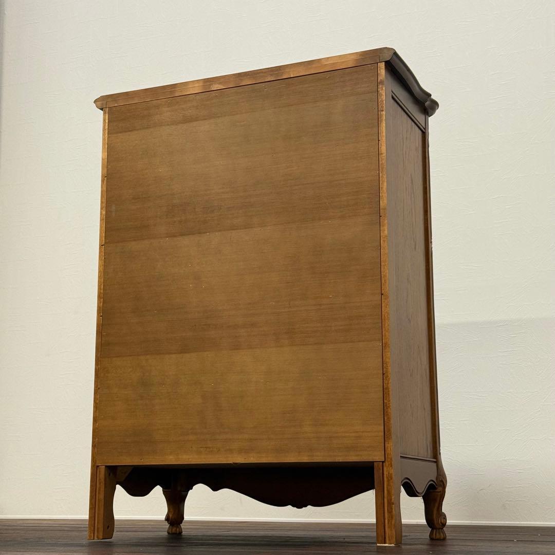 H15K29 猫脚 5段チェスト マカボニー材