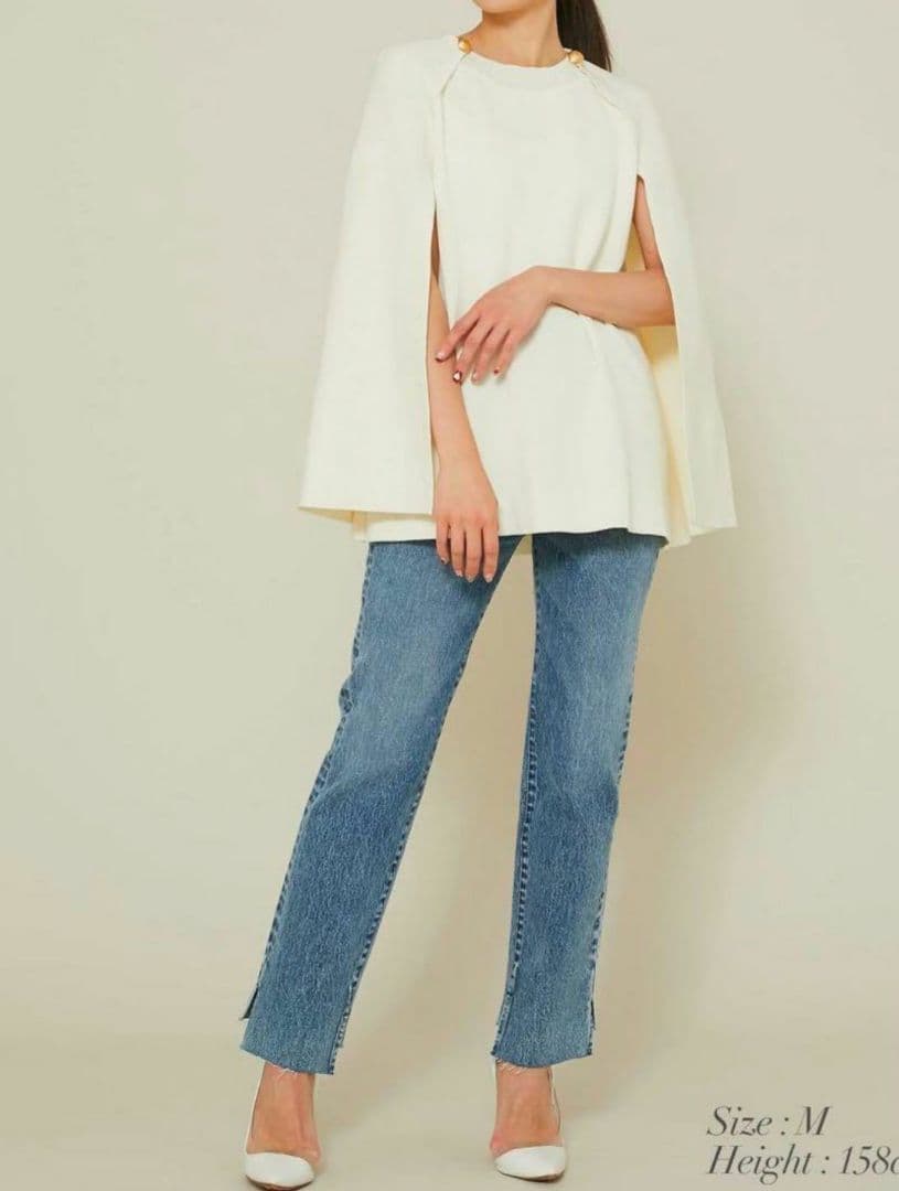 seventen マントニット　アイボリー　S