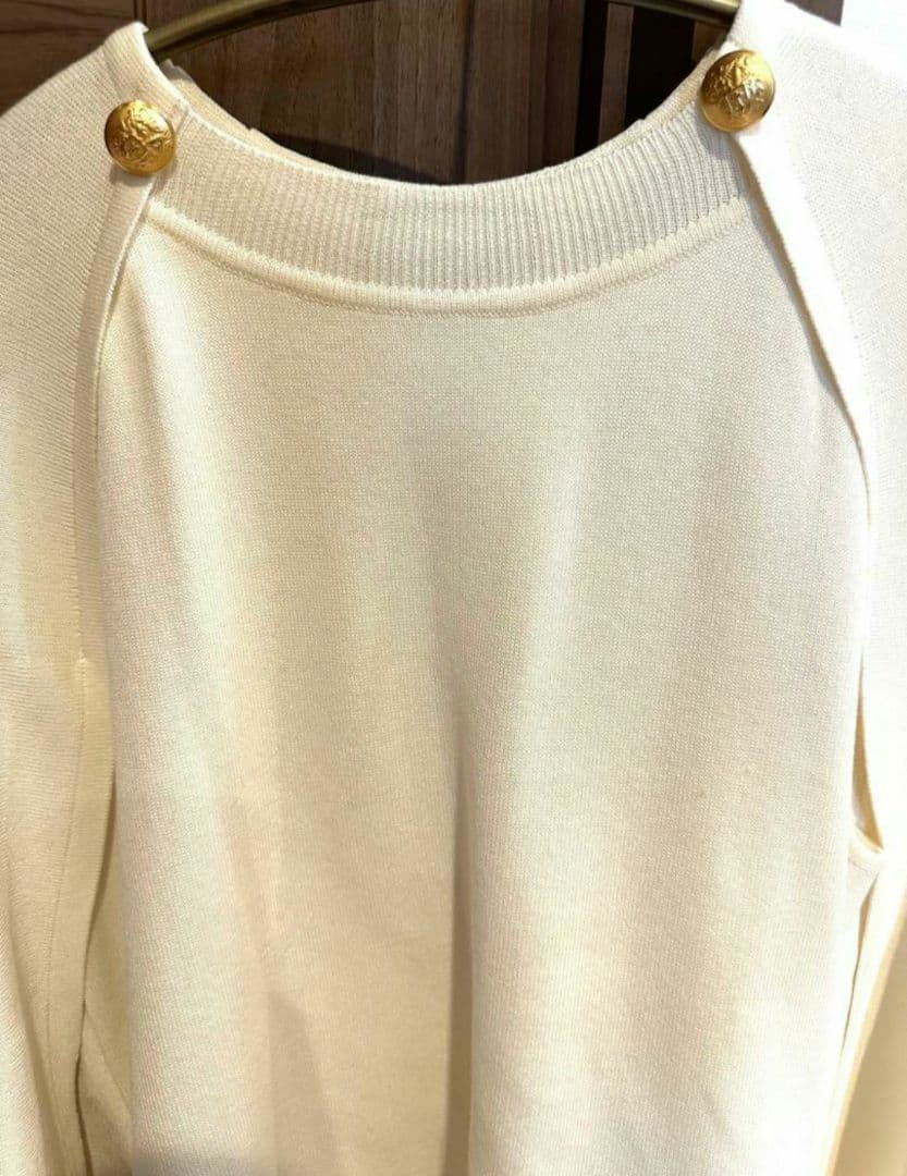 seventen マントニット　アイボリー　S