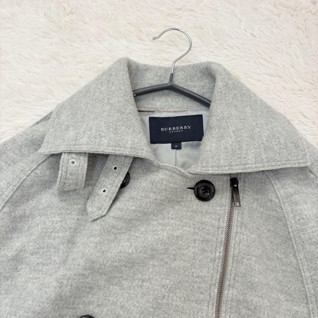 美品✨バーバリーロンドン　ケープコート　ポンチョ　ウール　Aライン　フリー