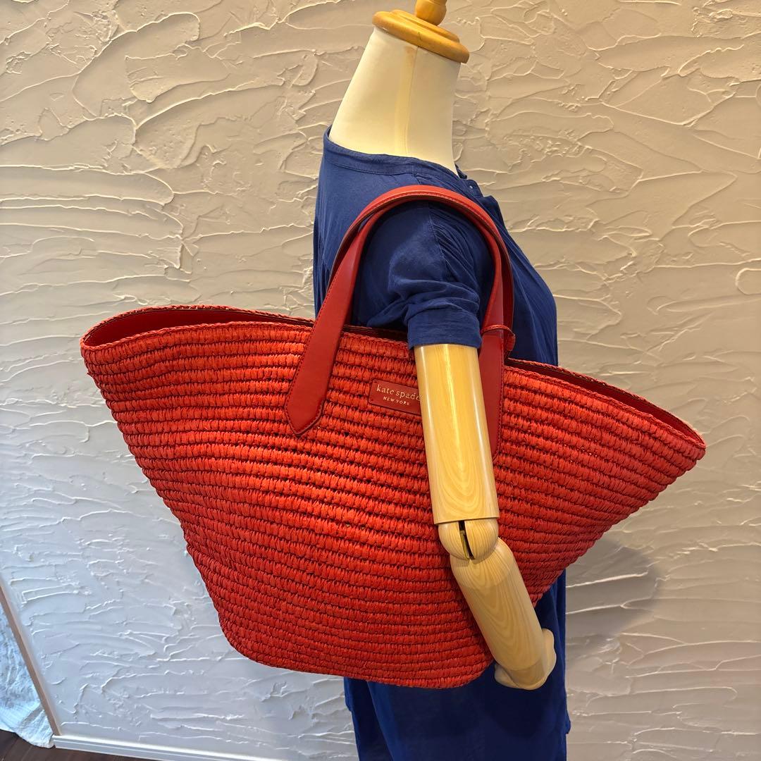 【未使用に近い・参考価格6.4万】ケイトスペード カバナ ラージ ストロートート