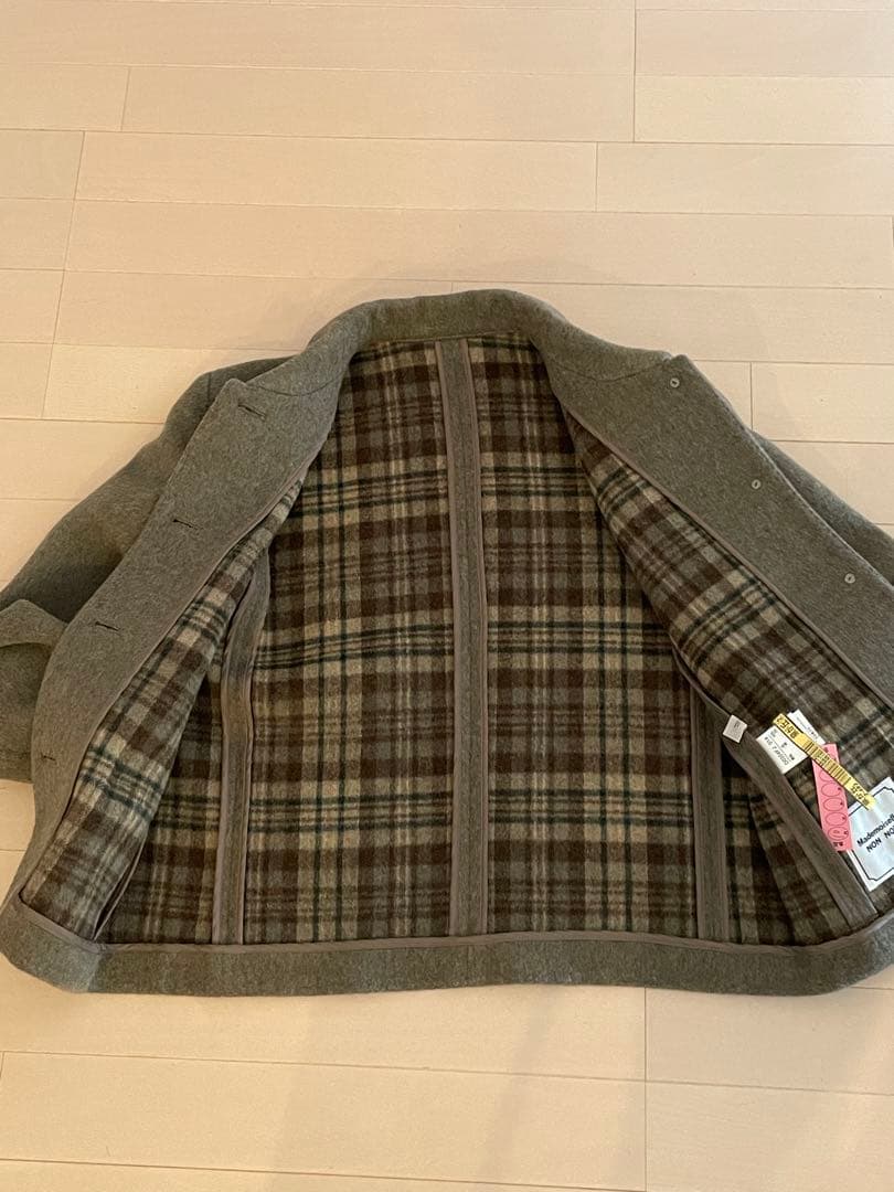マドモアゼルノンノン　ウールジャケット　一枚仕立て　裏地チェック柄