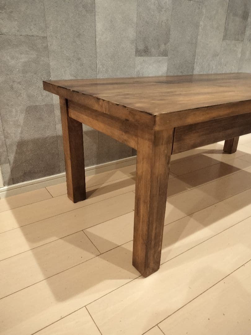 無印良品 無垢材ローテーブル ウォールナット センターテーブル 廃盤品　引き出し