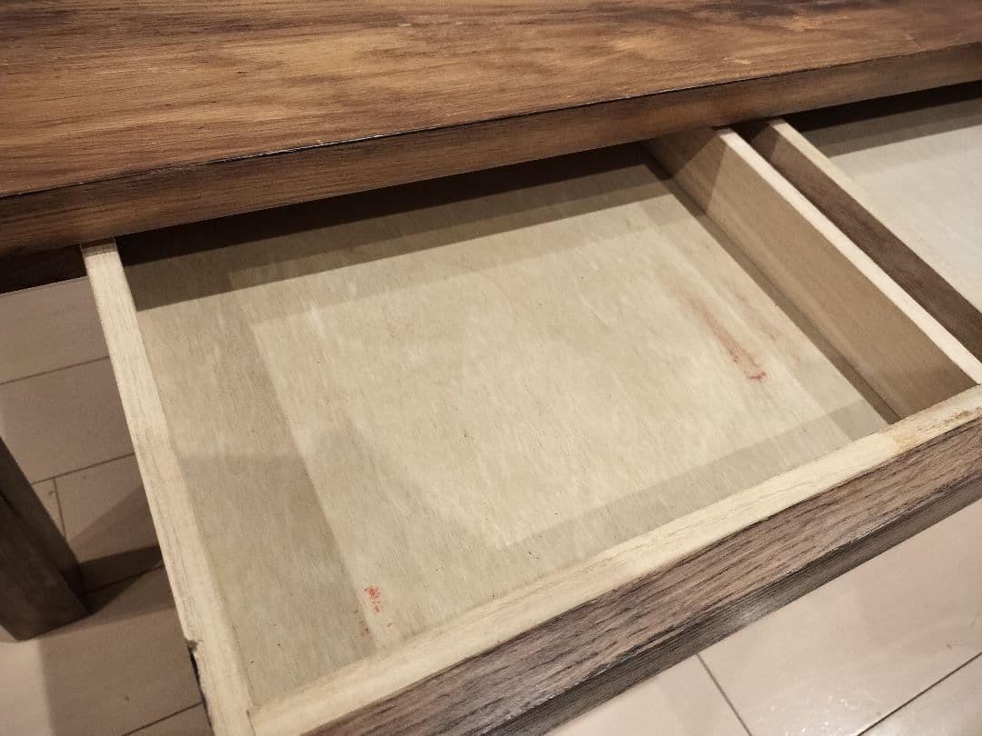 無印良品 無垢材ローテーブル ウォールナット センターテーブル 廃盤品　引き出し