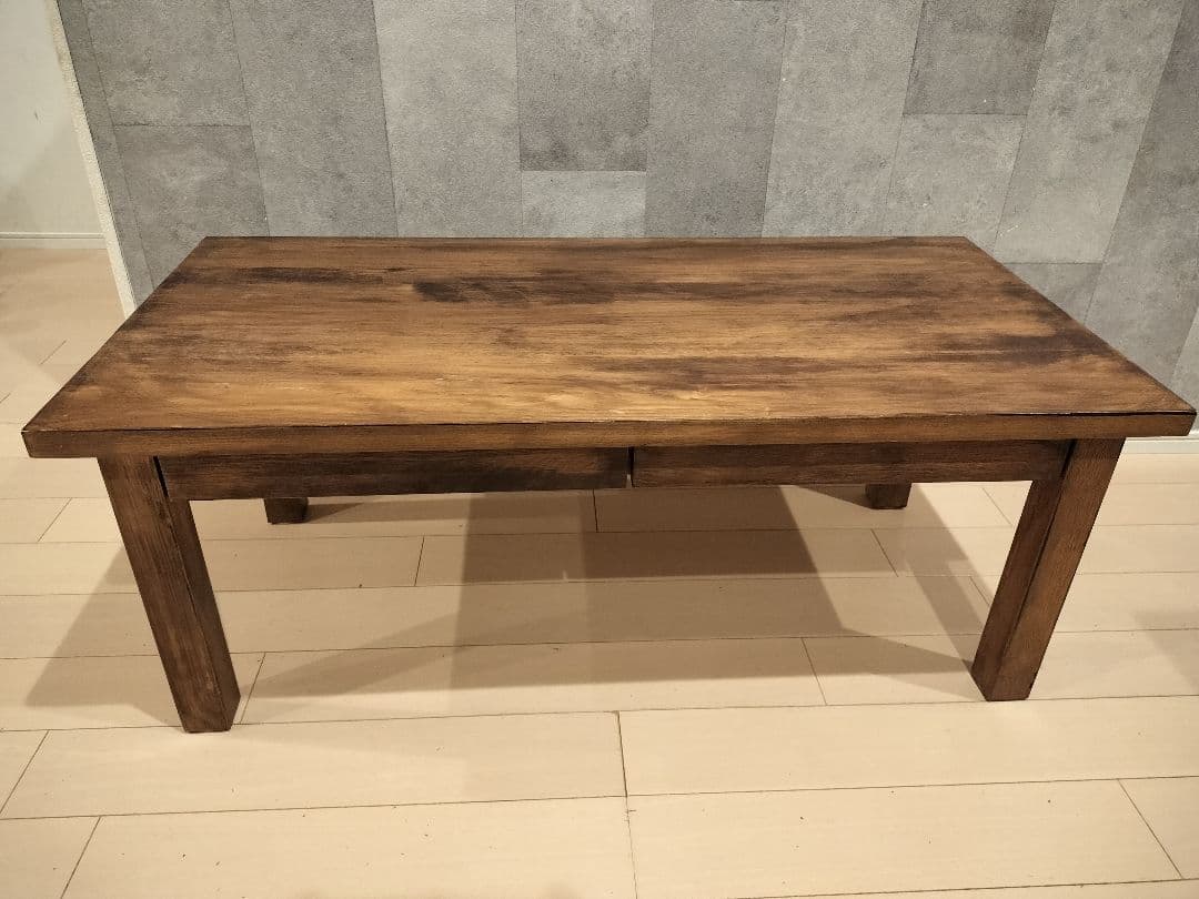 無印良品 無垢材ローテーブル ウォールナット センターテーブル 廃盤品　引き出し