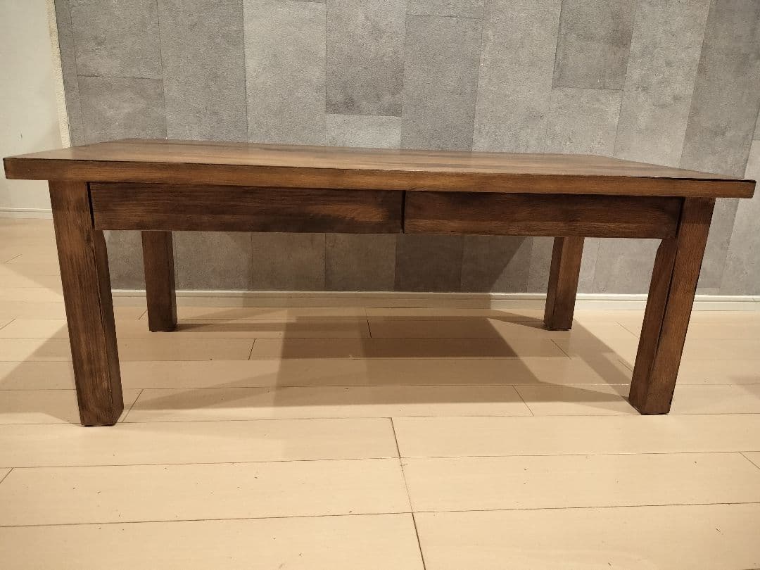 無印良品 無垢材ローテーブル ウォールナット センターテーブル 廃盤品　引き出し