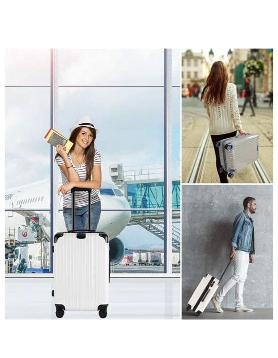 新品/スーツケース/キャリーケース/大型/ファスナー/ホワイト/旅行バッグ