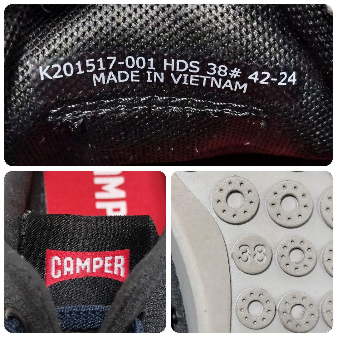 美品★CAMPER カンペール Peu Touring ペウ 軽量 黒 38