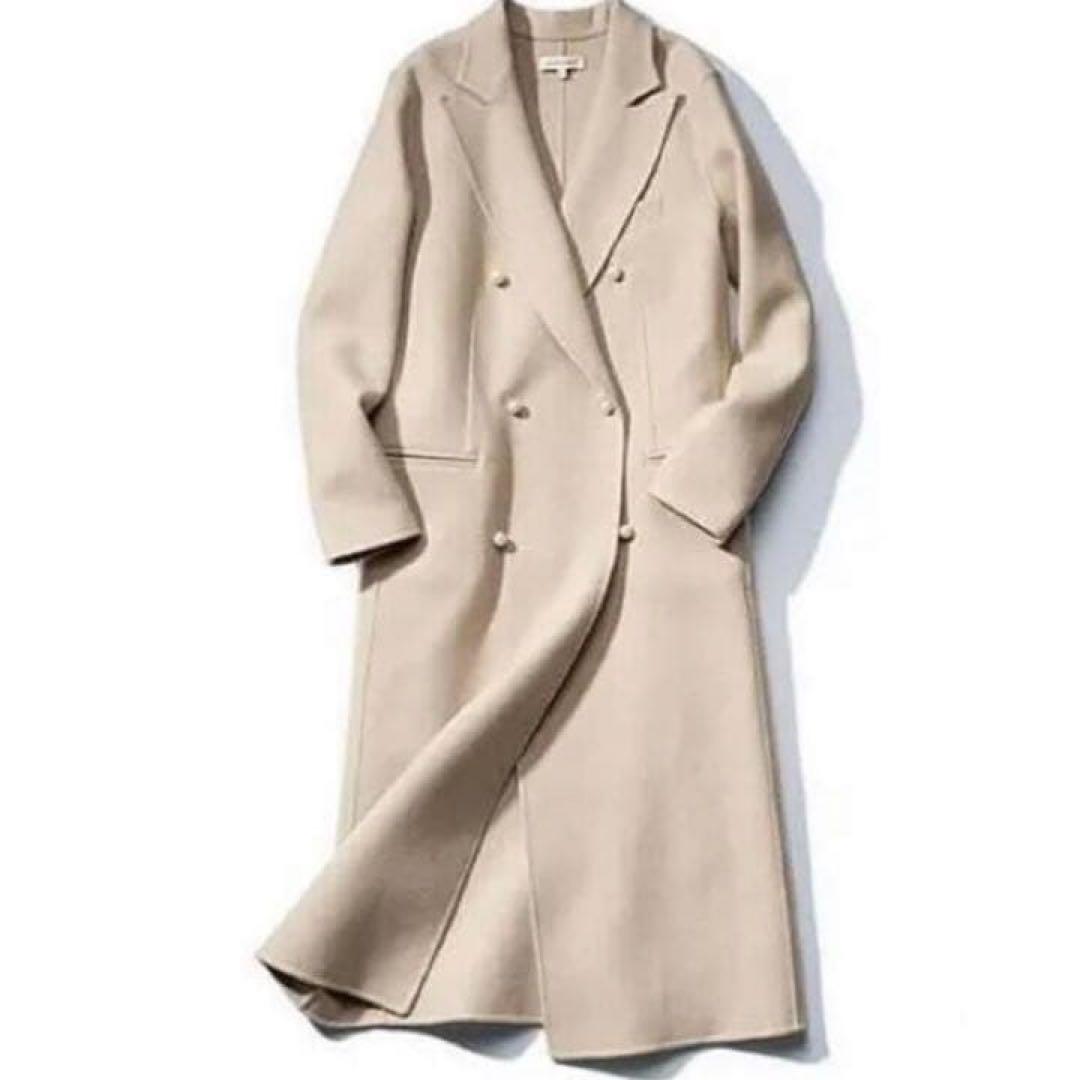 【美品】MADISONBLUE　パール　ロングコート　ライトベージュ