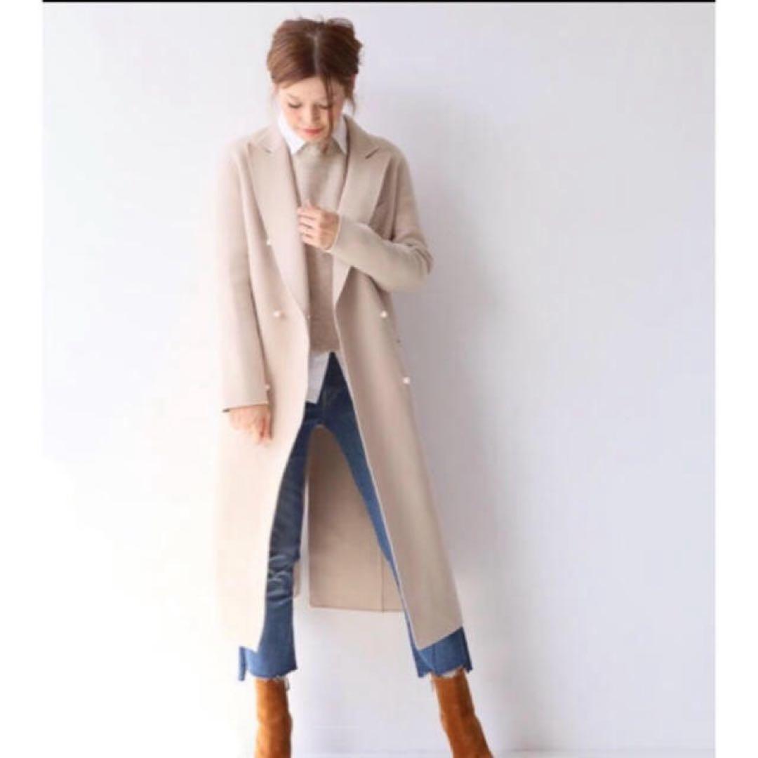 【美品】MADISONBLUE　パール　ロングコート　ライトベージュ