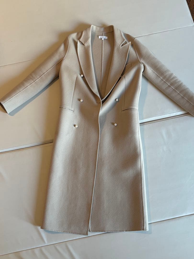 【美品】MADISONBLUE　パール　ロングコート　ライトベージュ