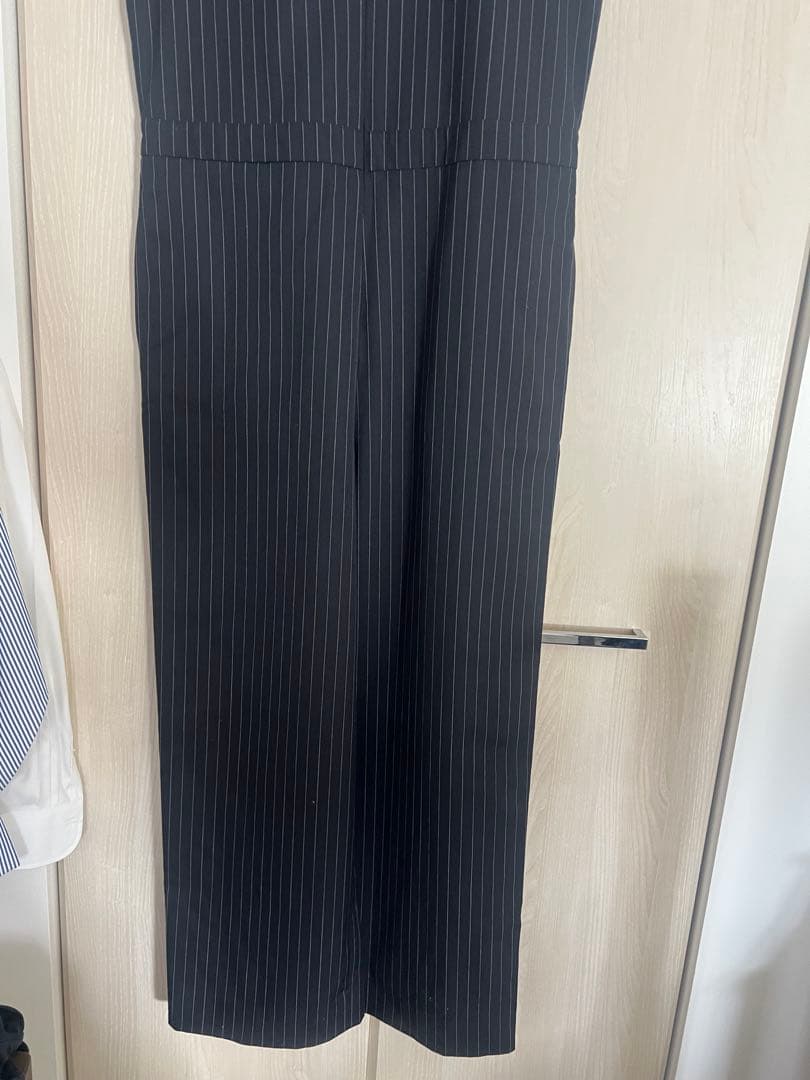 roku ストライプVネックオールインワン